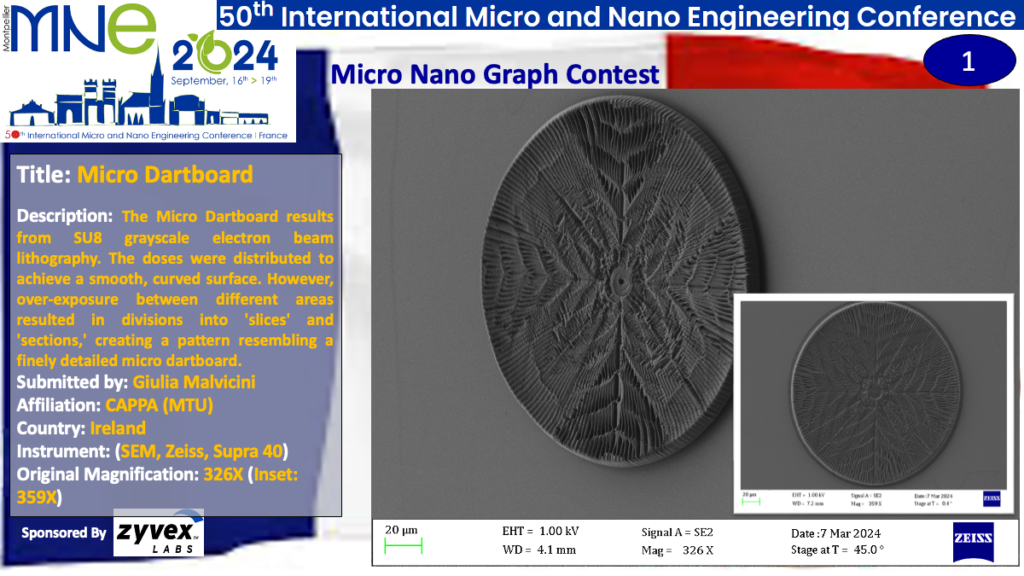 "Micro Dartboard", a micrograph contest entry submitted by Giulia Malvicini from CAPPA (MTU) in Ireland.