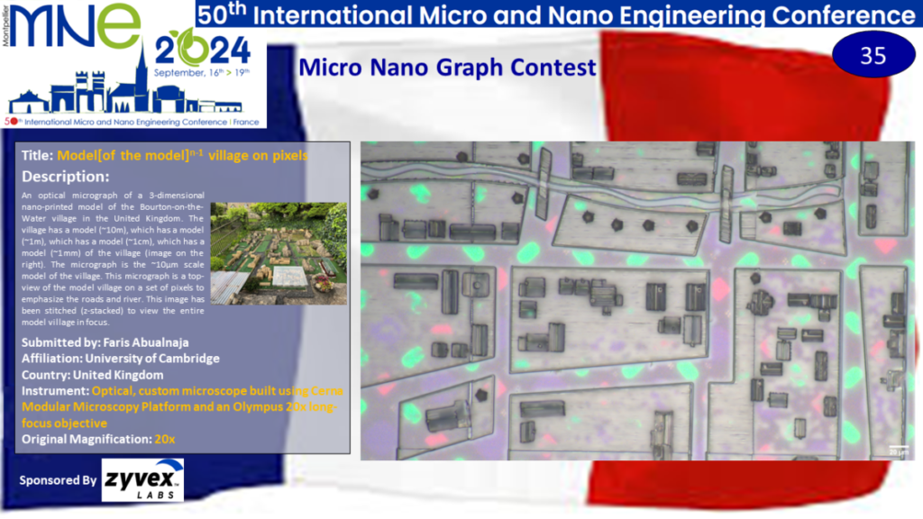 "Model[of the model]n-1 village on pixels", A micrograph contest entry submitted by Faris Abualnaja from Cambridge University in the United Kingdom.